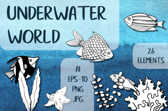 Black and White Underwater World PNG: A Creative Asset