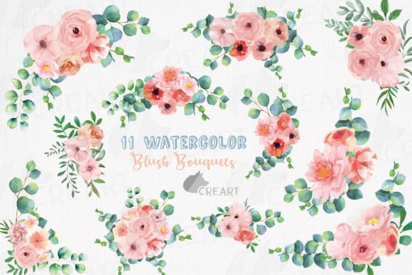 Blush Pink Floral Eucalyptus Bouquets for Creative Projects
