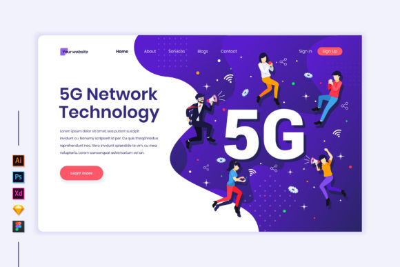 Elevate Designs with 5G Flat Illustrations