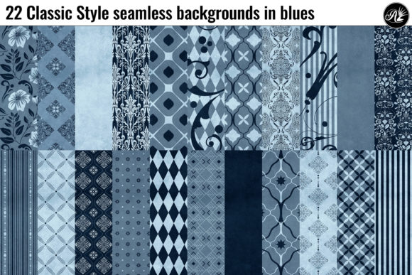 Elevate Your Creative Projects with 22 Classic Designs in Blues