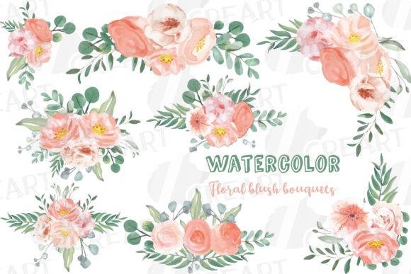 Elevating Your Designs with Watercolour Blush Wedding Bouquets Print Assets