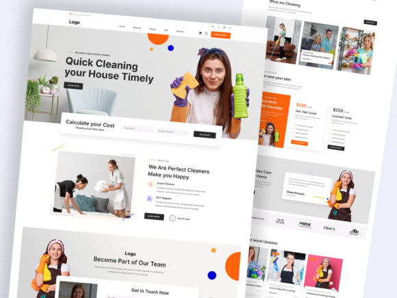 Evaluating the Cleaning Web Template in Figma Sketch for Modern Real Estate Branding