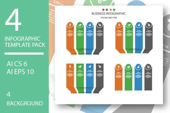 Infographic Template Pack with 4 Design