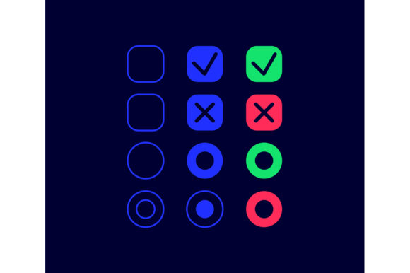 Mark Boxes UI Elements Kit for Modern Dark Interfaces