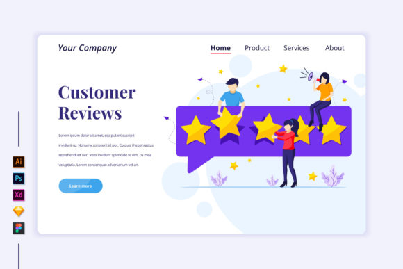 Mastering Trust: How Flat Vector Customer Review Illustrations Transform Landing Page Design