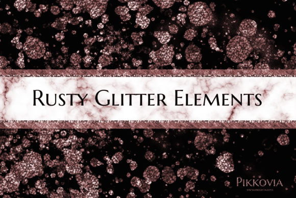Rusty Glitter Elements for Modern Design