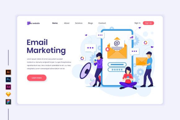 Visualizing Success: The Power of E-mail Marketing Flat Illustration in Modern Design